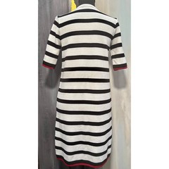 Topshop Breton Stripe Sweater Knit ShiftBlack Ivory Red Nautical Coastal Preppy