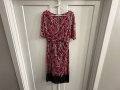 Boden Pink & White Patterned Floral Knee Length Dress Size US 10L
