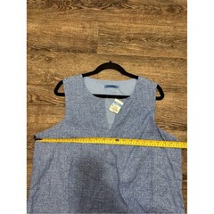 J Mclaughlin Light Blue Sleeveless Linen-Blend Shift Dress