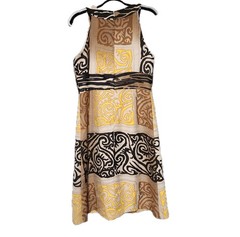 Liz Claiborne Sleeveless Empire Waist Dress Size 10 Resort Vacation Boho Scroll