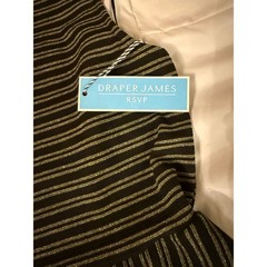 Draper James RSVP Black Gold Striped Sleeveless Structured Knit Dress XL