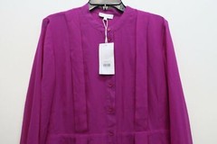 Warehouse Womens Solid Button Front A-Line Casual Full Sleeve Shirt Dress 10