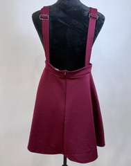 Yoins Overall Pinafore Mini Dress Size L Burgundy Adjustable Straps