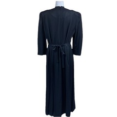 Periwinkle Women’s Black & Gold Embroidered Long Dress 3/4 Sleeves EUC USA
