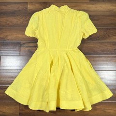 Antonio Melani Women’s Size 14 Yellow Floral Appliqué Iris Linen Mini Dress