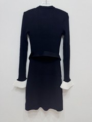 Self Portrait Knitted long-sleeved round-neck fishtail Dresses