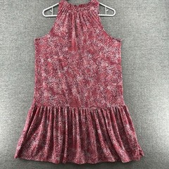 Banana Republic Flounce Shift Dress Sleeveless Pink Women Size Medium Stretch