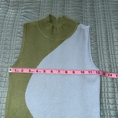 Unbranded Olive Green Light Blue Stretchy Dress See Photos For Measurements EUC