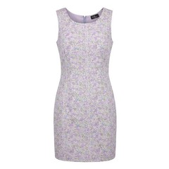 David Wayne Classic Vintage Look Purple Floral Sleeveless Sheath Dress Size 10