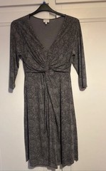 EAST grey abstract floral twist-front jersey dress size small