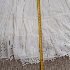 Solitaire Swim Eyelet Maxi Dress Lg Tiered White CottageCore Beachy Coastal NEW