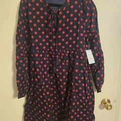 Tulip B Size Large Navy with Red Polka Dot Dress