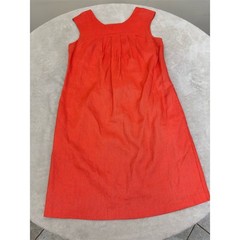 AGB Dress Womens Size 8 Orange 100% LINEN Shift Knee Length Scoop Neck NEW!