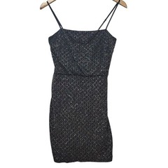 Altar&rsquo;d State Black Multi Color Glitter Metallic Mini Bodycon Dress Small