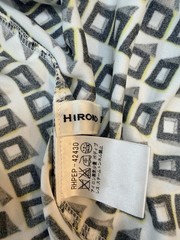HIROKO KOSHINO Geometric Print Dress Size 38 Long Sleeve Ruffle Japan