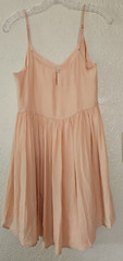 Forever21 Sz M Peach Strappy Short Flirty Dress w/Black Crochet Accent Trim NWT