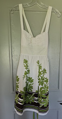 City Triangles y2kWhite Green Floral Halter Sundress Empire Waist Women&rsquo;s Size 7