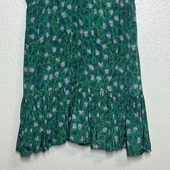 Roller Rabbit Dress Cerro Ondike Mini Green Pink Floral Womens Size Large