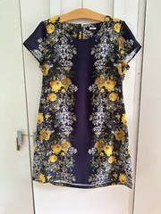 Next Yellow Floral Dress Uk Size 16
