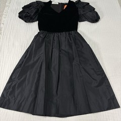 Vtg Nipon Boutique Neiman Marcus Dress Womens 6 Black Velvet WhimsiGoth 80s 90s*