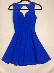 B DARLIN Junior&rsquo;s Royal Blue Hi-low Fit & Flare Dress Size 0