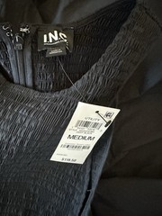 INC Womens Black Smocked Fit & Flare Maxi Dress Summer Coastal Preppy Size M
