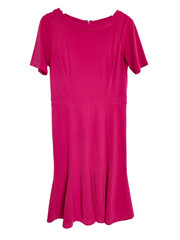 Talbots Petites Short Sleeve Trumpet Sheath Dress Size 4P Magenta