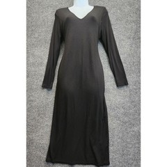Marine Layer Lexi Rib Women&rsquo;s Long Sleeve V Neck Ribbed Dress Black Size M