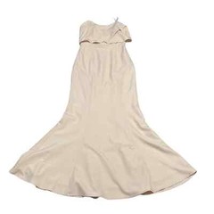 Jarlo Dress Women&rsquo;s 9 10 Beige Ball Gown Sleeveless Maxi Formal