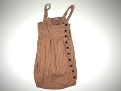 Urban Outfitters Tank Dress Womens M Brown Smocked Cotton Blend Textured Casual