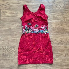 Hawaii Hangover Dress Size S Red Christmas Santa Hula Flamingo Sleeveless
