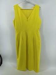 Antonio Melani Sheath Stretch Dress Womens Size 12 Yellow Sleeveless Lined