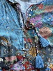 SPELL & THE GYPSY Cha Cha Patchwork Midi Dress Boho size M Jewel Colorway