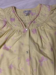 Elegant Emily Sz L Pearl Snap Housecoat Yellow Butterflies Granny Cottagecore