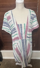 JUSTFAB Linen Blend Stripe Shift Dress Swim Cover Up Women&rsquo;s XL FLAW