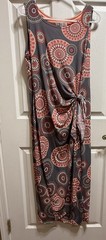 Women&rsquo;s Robbie Bee Medallion Print Sarong Summer Dress Medium Stretch Faux Wrap