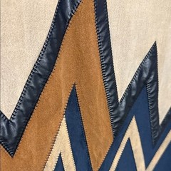 Ice Cube Women Tan Navy Brown Chevron Faux Suede Colorblock Shift Dress EU 42