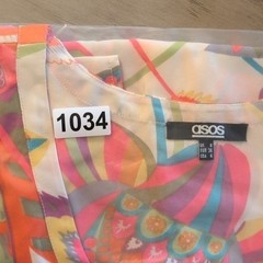 ASOS Womens Psychedelic Floral Shift Dress Multi Color Retro Short Sleeve Size 4