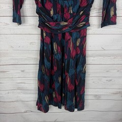 Classiques Entier Womens V-Neck Knee Length Dress Size Small Colorful Abstract