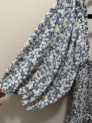 1.STATE Blue White Smocked Floral Puff Sleeve Mini Dress – Size L