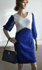 Creativity Party Cocktailkleid Spitzen Abend Kleid Royal Blau 36 bezaubernd