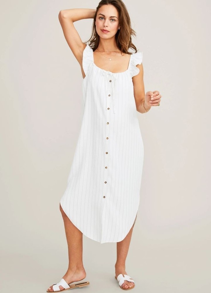Hatch Maternity Women&rsquo;s THE JENNA DRESS Ivory/Stripe Size 2 (M/8-10) $178 NEW