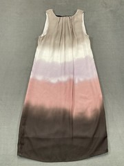 H&M Slip Dress 2 Pleated High Neck Sleeveless Bow Tie Back Colorblock