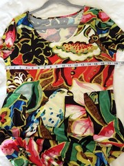 Soft Surroundings Stretchy Floral Tropical Magnolia Art to Wear Midi Dress Sz M