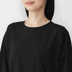 MUJI Womens Light Broadcloth Pullover Dress Off White Stripe FedEx
