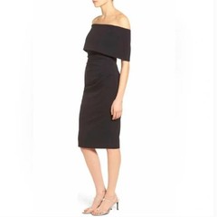 Vince Camuto Off the Shoulder Cocktail Mini Dress Women&rsquo;s Size 6 NWT Black
