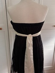 SELECT Strapless Lace Evening Cocktail Party Prom Mini Dress w/ Cream Bow UK 14