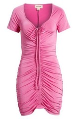 OPEN EDIT Ruched T-shirt Dress In Pink Rosebud, XS