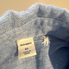 Old Navy Women’s Blue Chambray Shirt Dress XS Collared Button Palm Tree