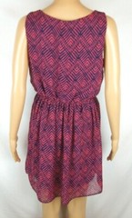 A. Buyer Navy & Pink Geometric Patterned Sleeveless Dress Women&rsquo;s Size Medium